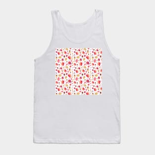 Botanical Watercolor Autumn Pattern On White Tank Top